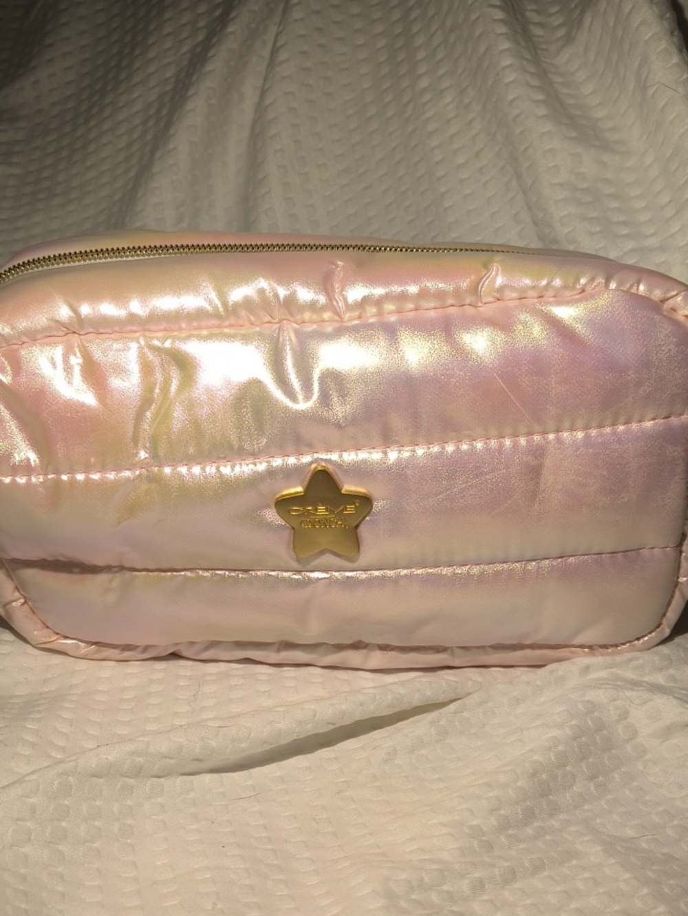 The Creme Shop X Monch Iridescent Puffer Cosmetic Bag Limited Edition